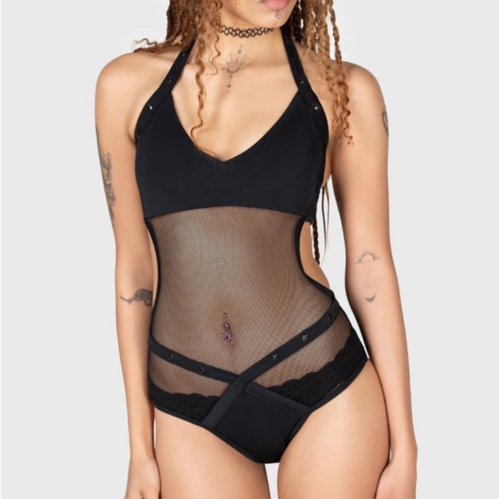 Killstar Black Mesh Swimsuit